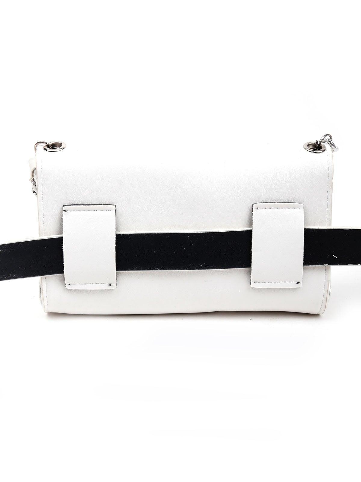 Pearl white textured belt bag - Odette