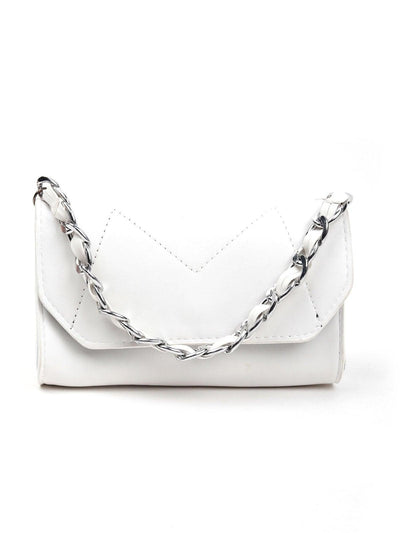 Pearl white textured belt bag - Odette