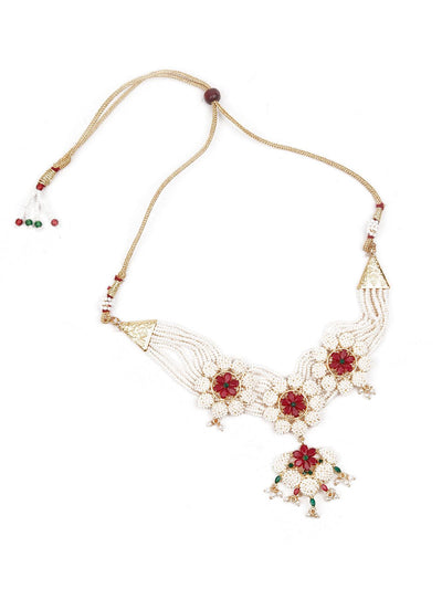 Pearly Flowers Necklace set - Odette