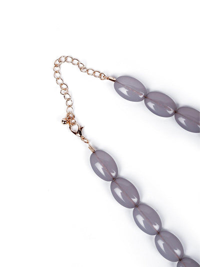 Petal designer grey and cream hue necklace - Odette