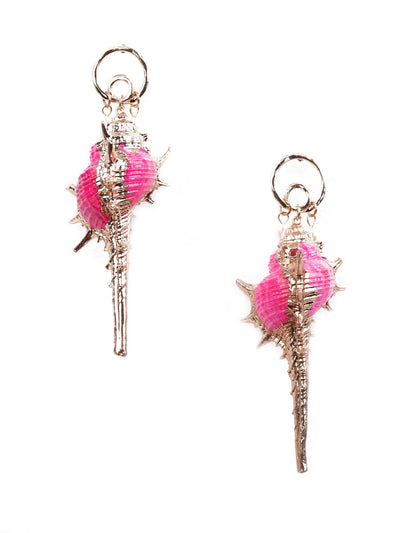 Pink and gold stunning drop earrings - Odette