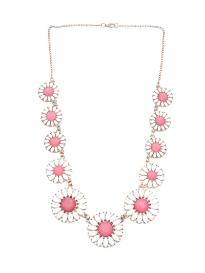 PINK AND WHITE FLORAL NECK PIECE - Odette