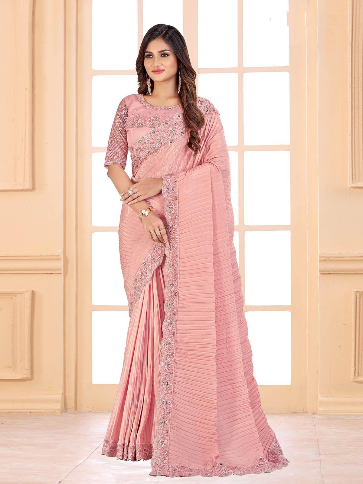 Pink Banglori Silk Designer Saree - Odette