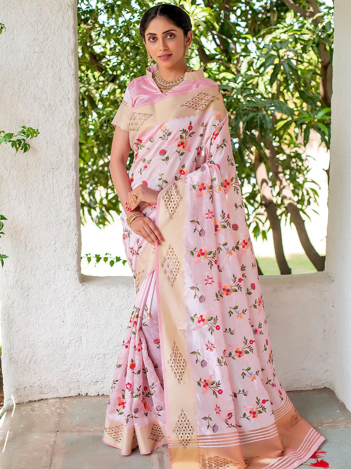 Pink Color Mysore Silk Beautiful Saree - Odette