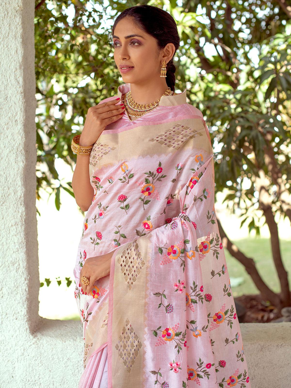 Pink Color Mysore Silk Beautiful Saree - Odette