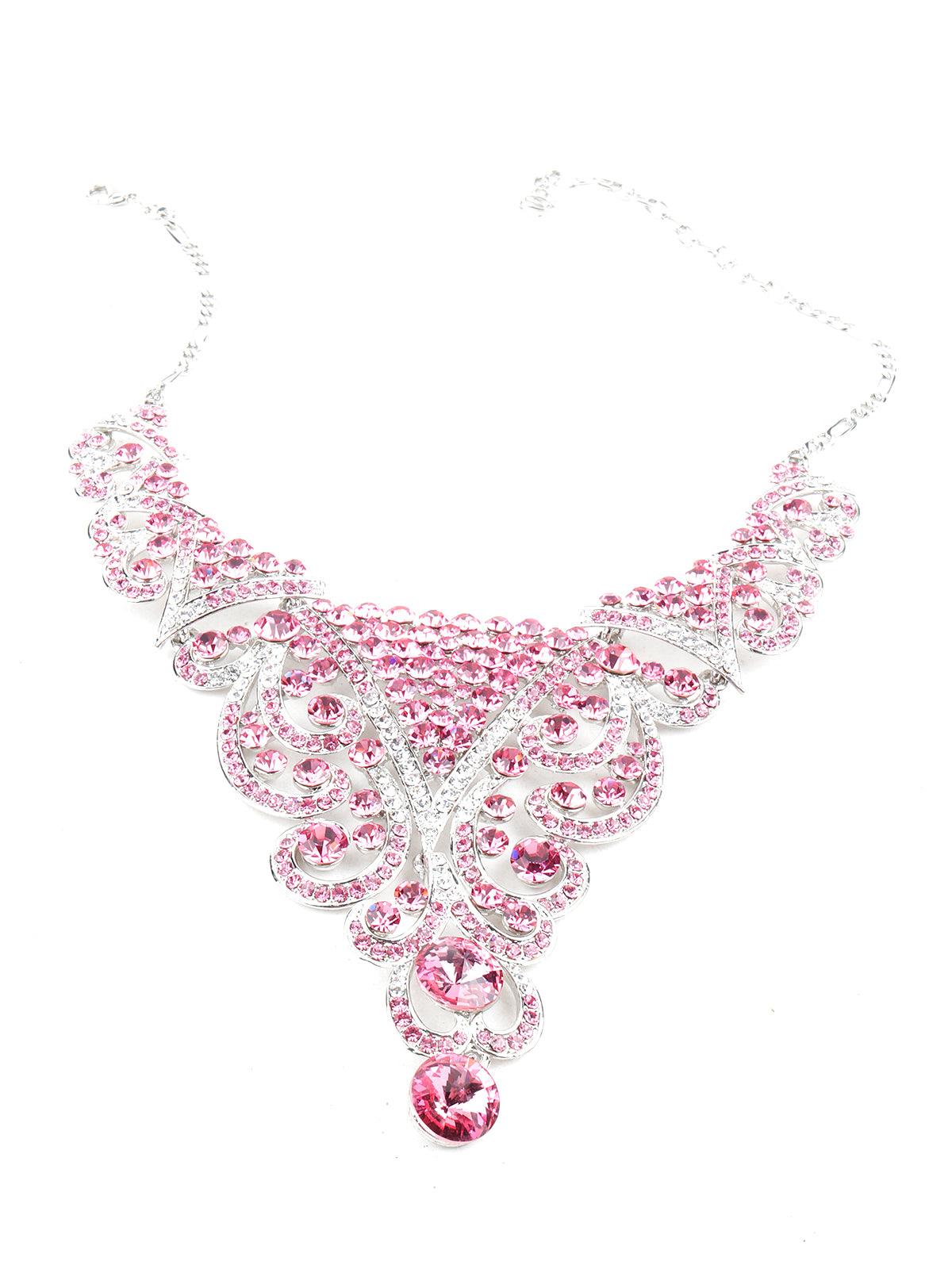 LIGHT PINK CRYSTAL PORTRAIT PENDANT NECKLACE – SHAY JEWELRY