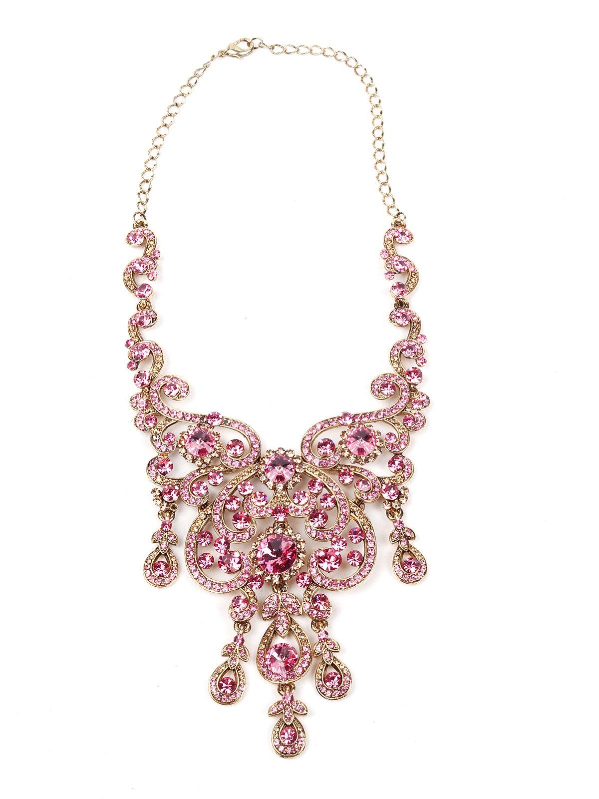 ARIA - Pink Multi color Bib Statement Necklace – Mii Sassy