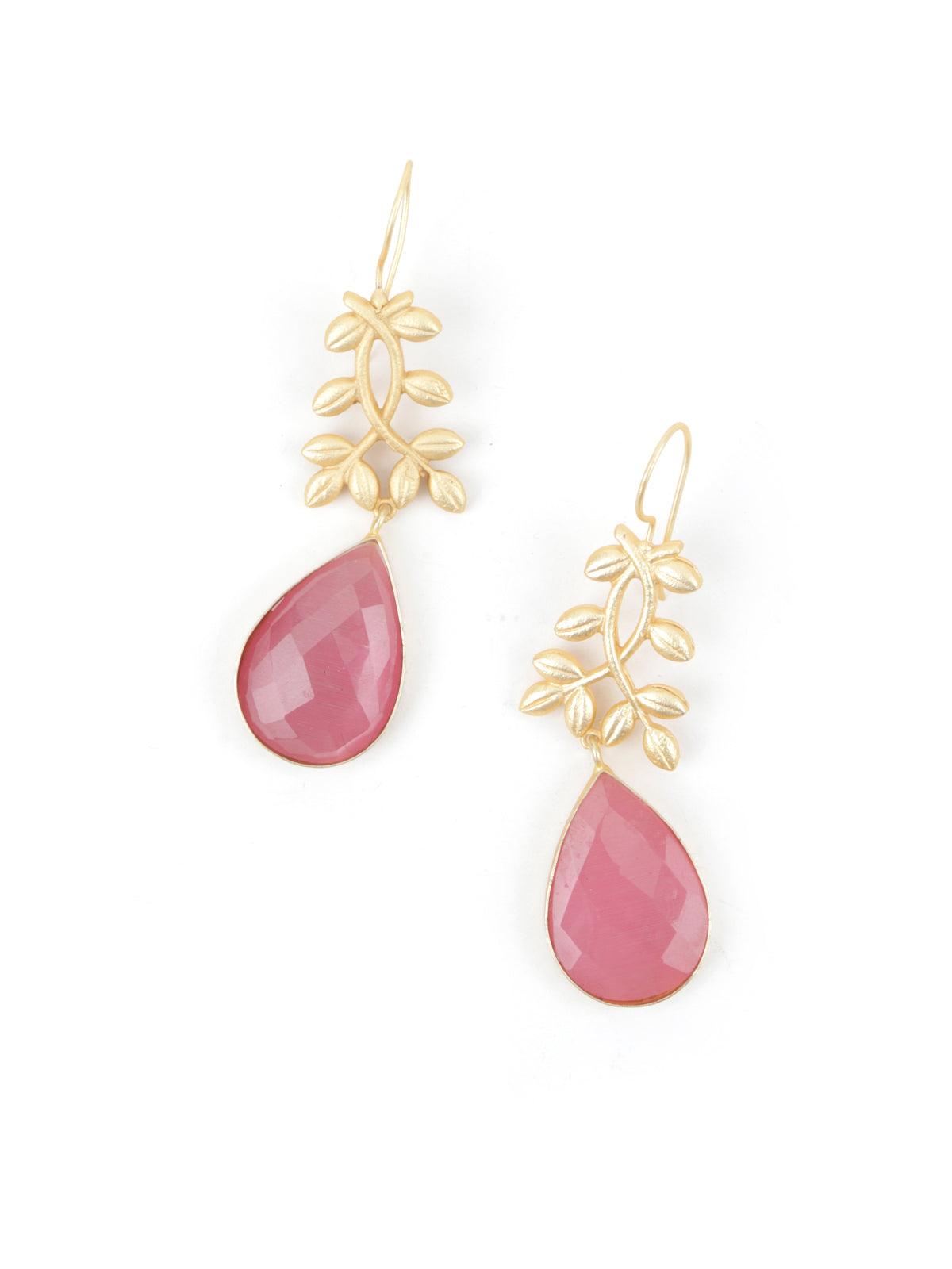 Pink Diamante Dangle Earring - Odette