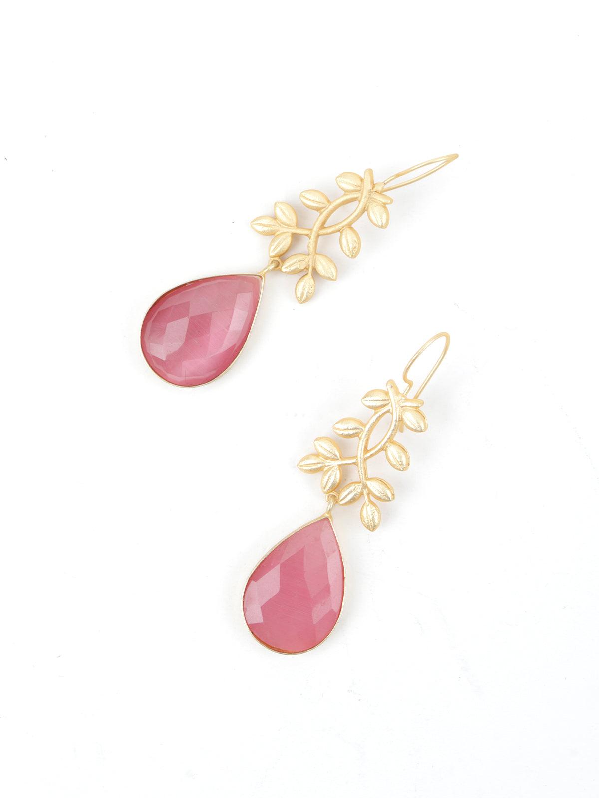 Pink Diamante Dangle Earring - Odette