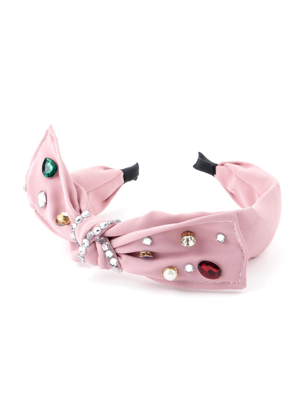 Pink Embellished Funky Hairband - Odette