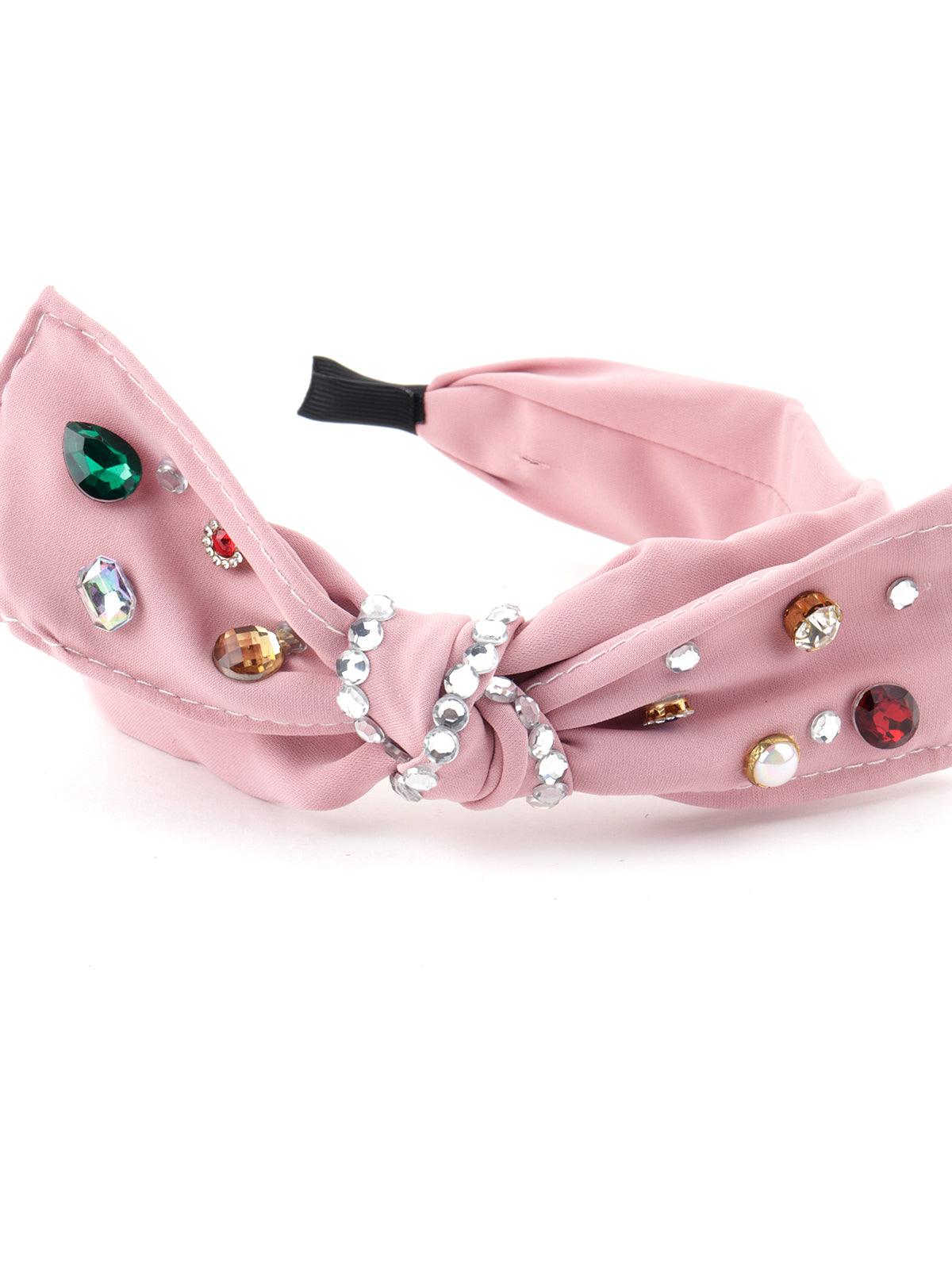 Pink Embellished Funky Hairband - Odette