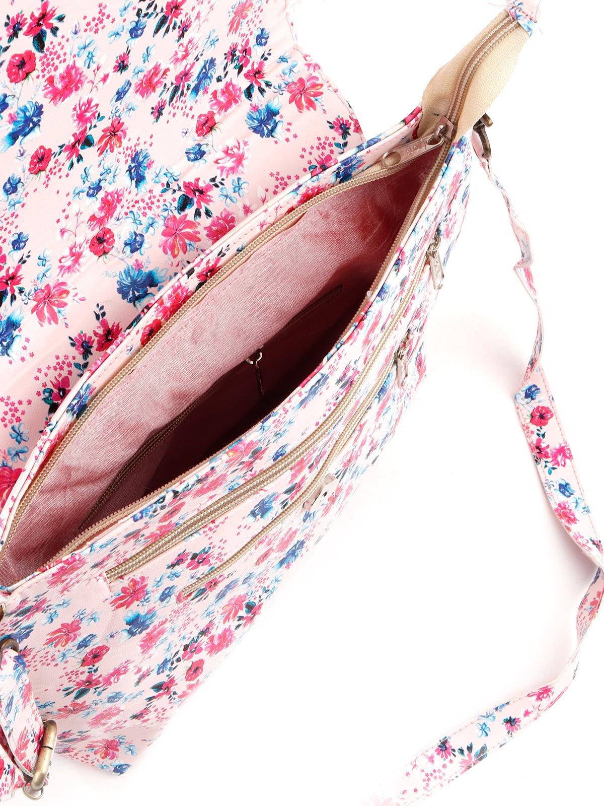 Pink Floral Pearl Beaded Handbag - Odette