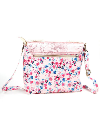 Pink Floral Pearl Beaded Handbag - Odette