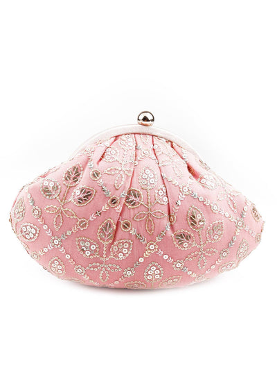 Pink floral sophisticated clutch for women - Odette