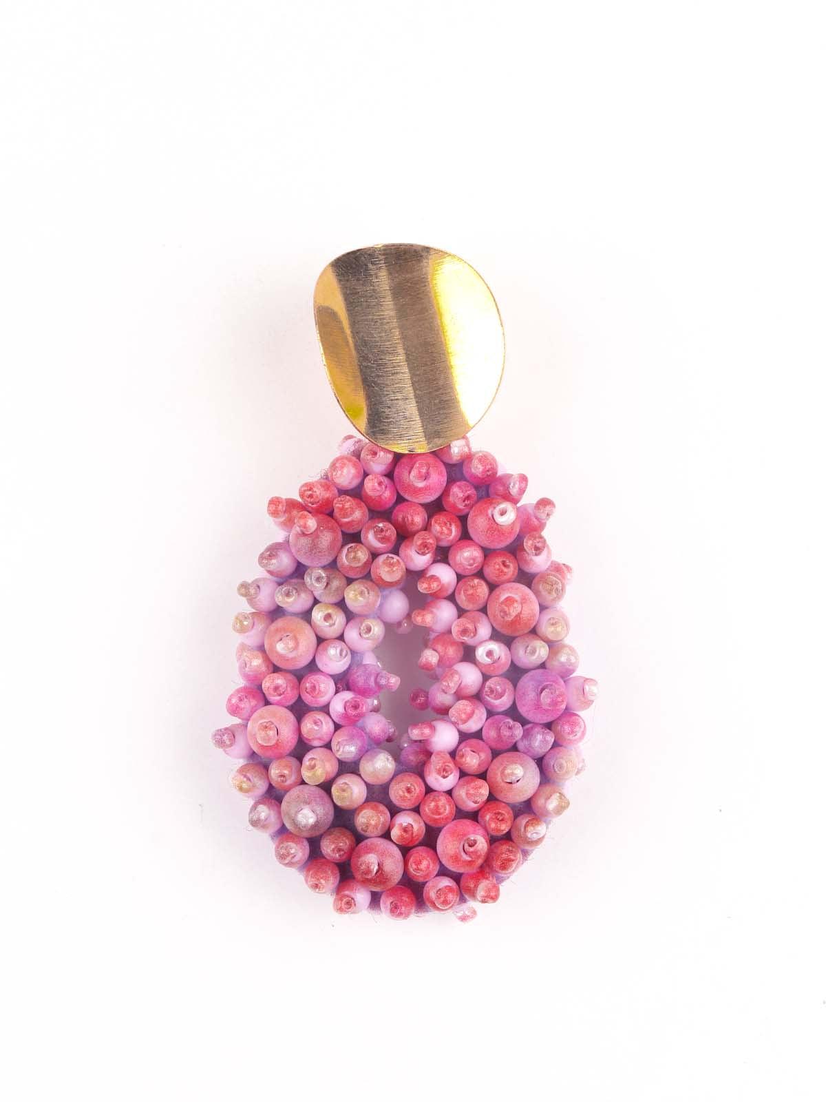 Pink gorgeous beaded earrings - Odette