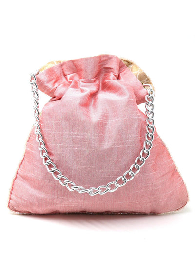 Pink Handcrafted Potli Handbag - Odette