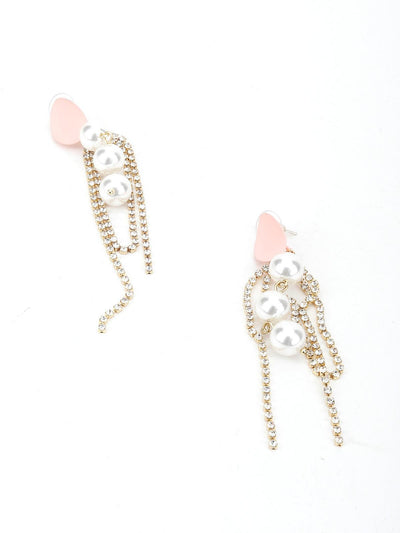 Pink Modish Dangle Earrings - Odette