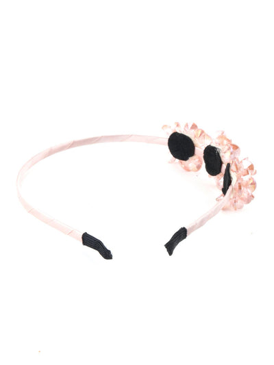 Pink Sleek Floral Hairband - Odette