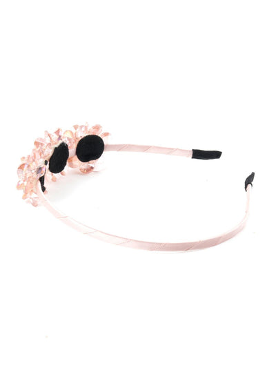 Pink Sleek Floral Hairband - Odette