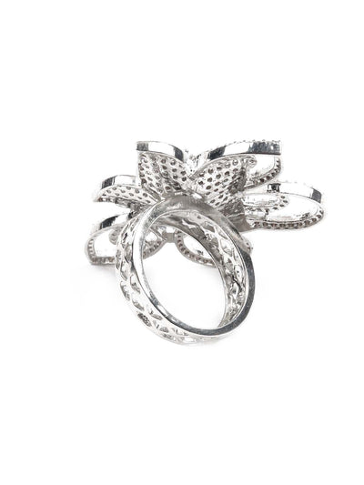 PLATINUM PLATED DIAMOND RING - Odette