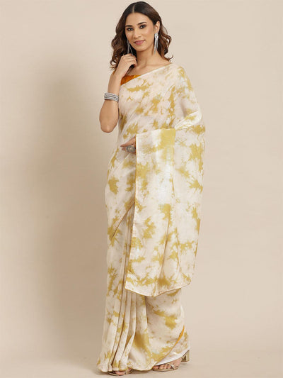 Poly Silk Mustard Embellished Saree With Blouse Piece - Odette