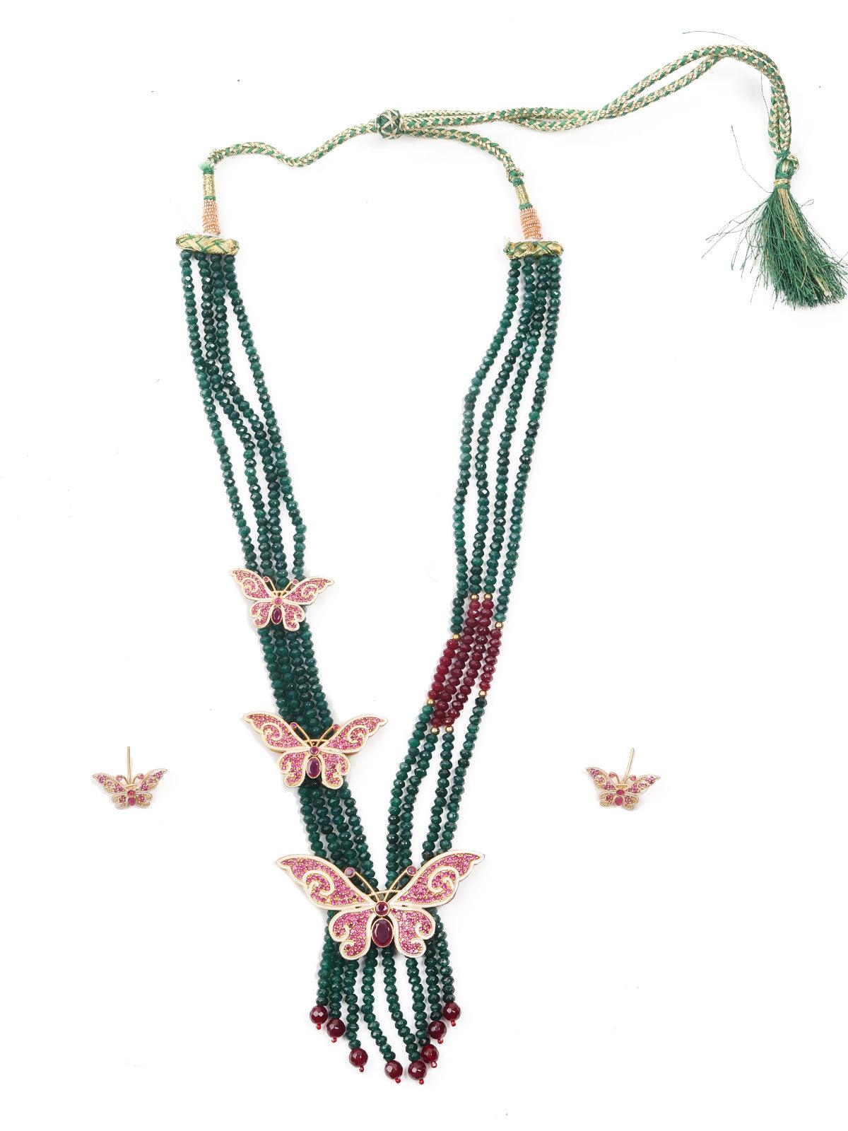 Princely Green Necklace Set - Odette