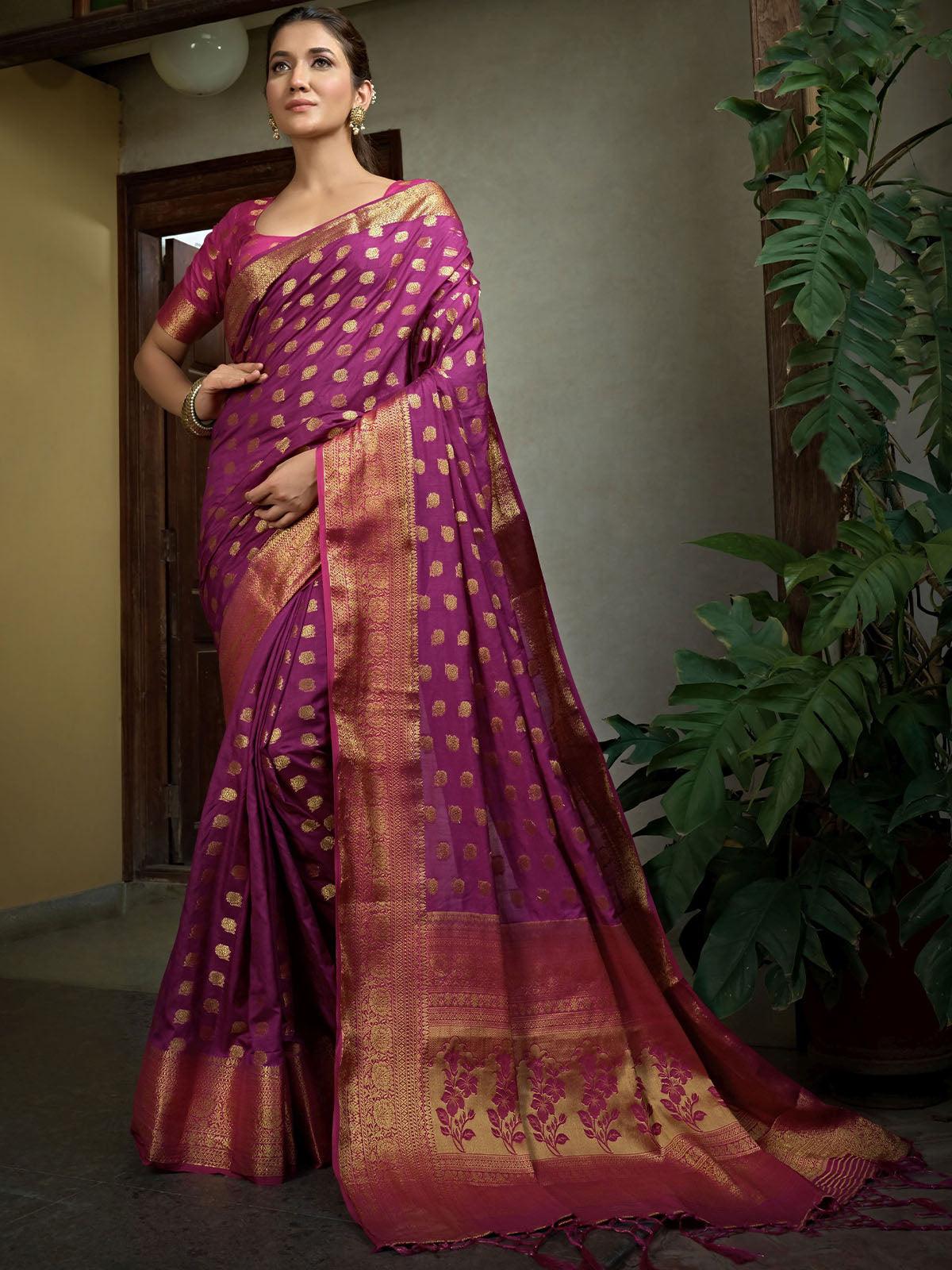 Purple Color Traditional Wear Silk Saree - Odette