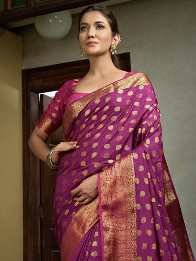 Purple Color Traditional Wear Silk Saree - Odette