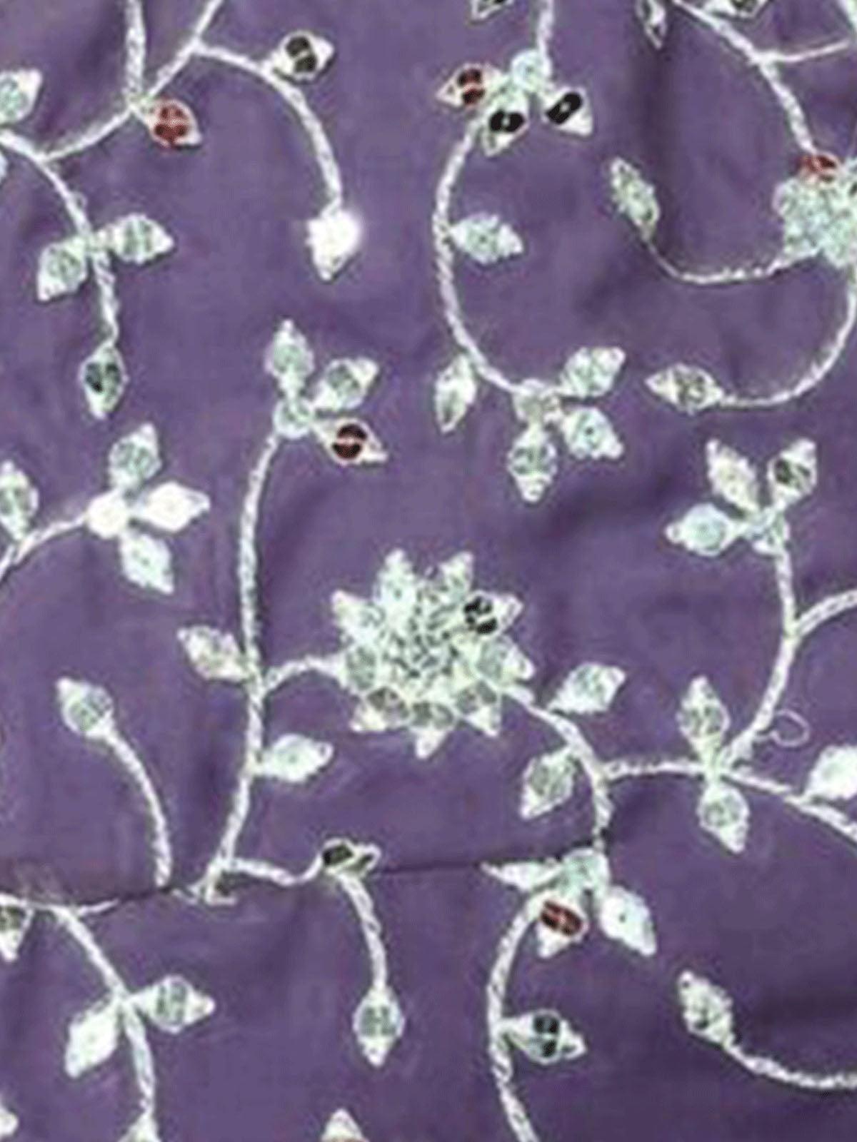 Purple embroidery with sequence lehenga choli - Odette