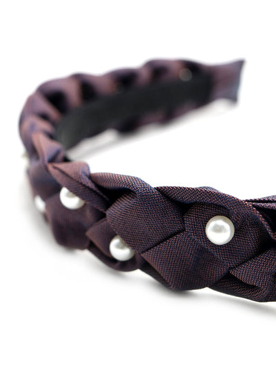 Purple pleated trending hair band - Odette