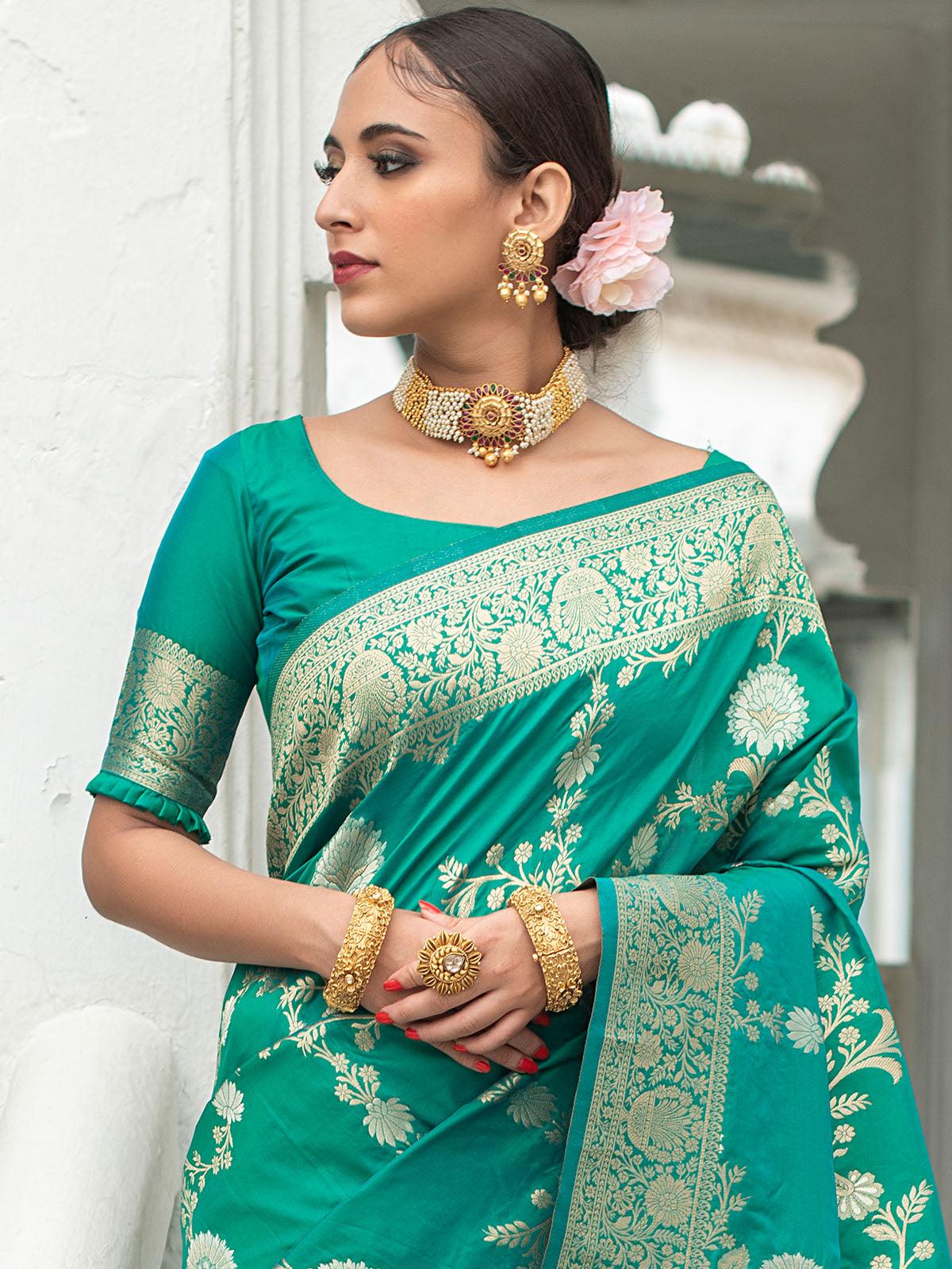 Rama Banarasi Silk Exclusive Wevon Designer Saree - Odette