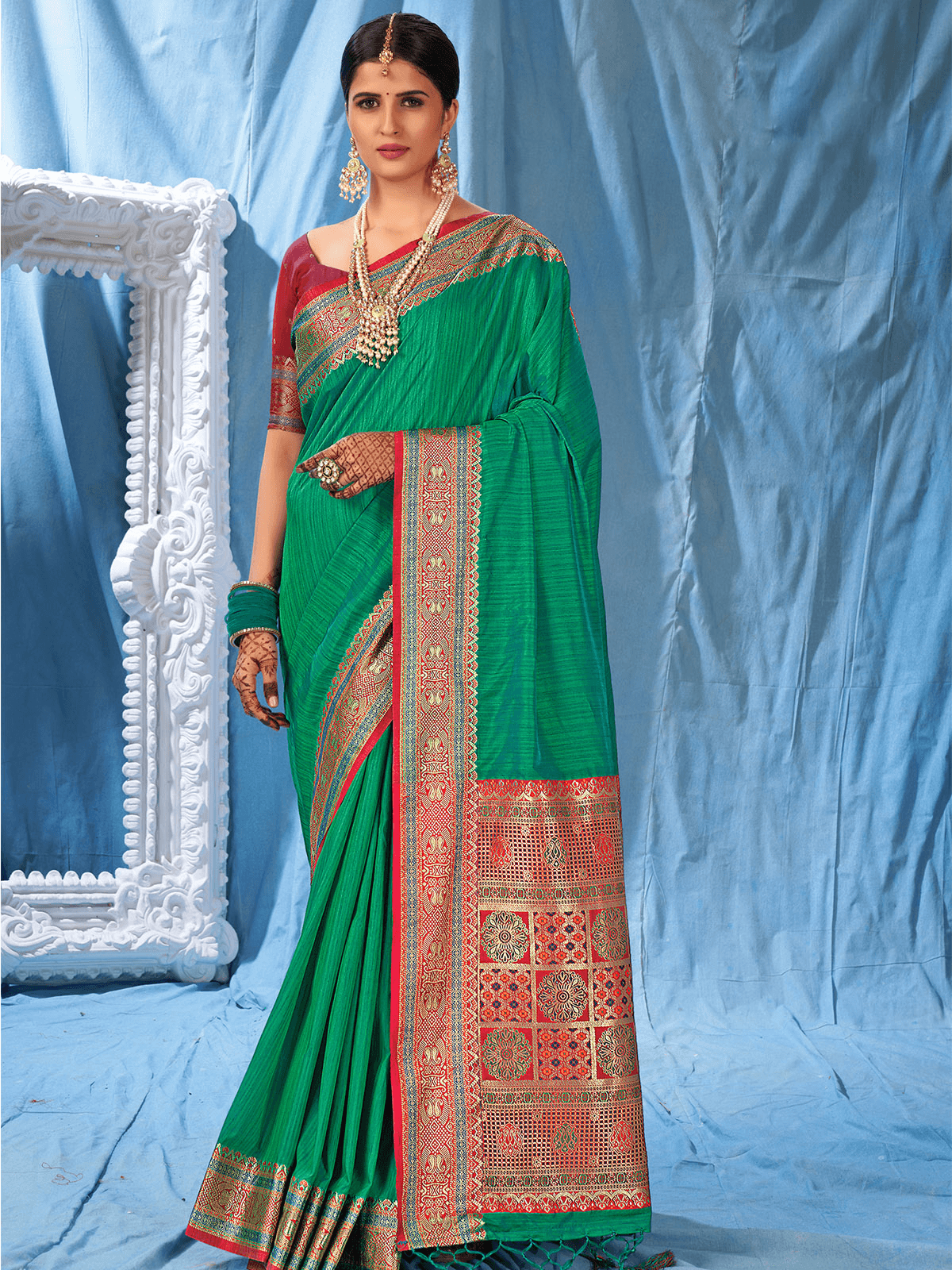 Rama Silk Heavy Woven Designer Saree - Odette