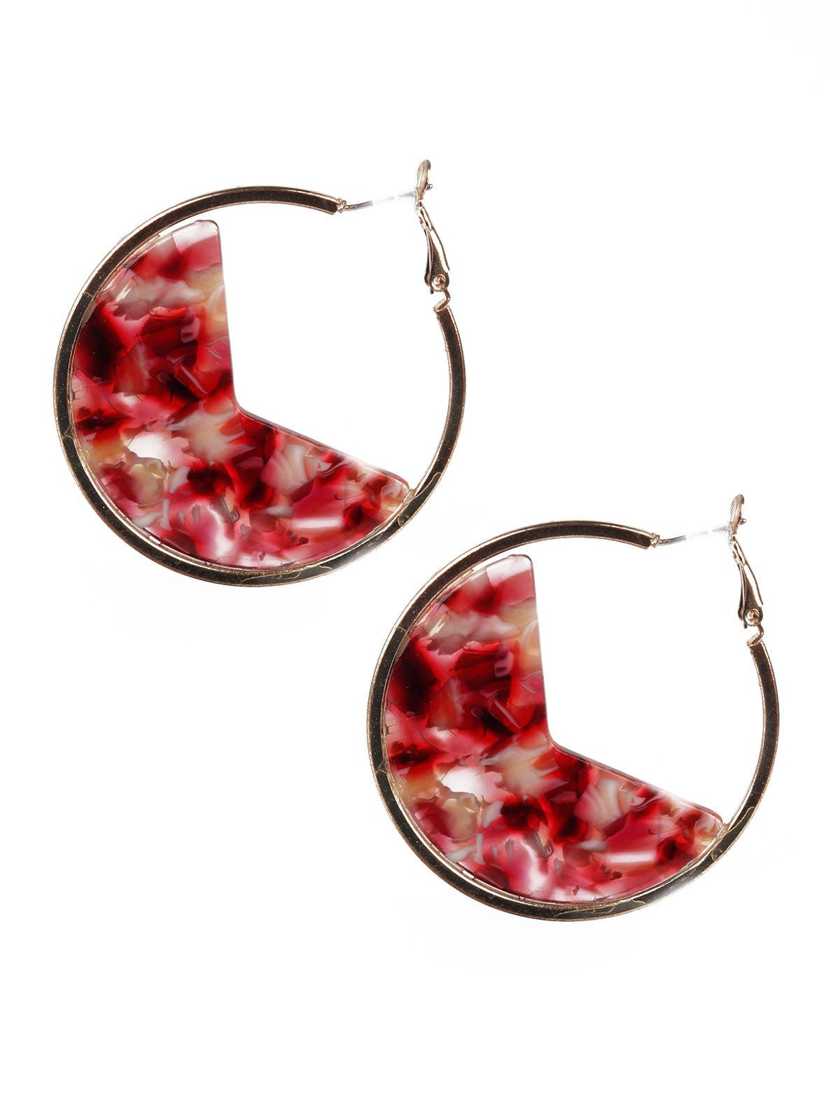 RED AND GOLD HOOP EARRINGS - Odette
