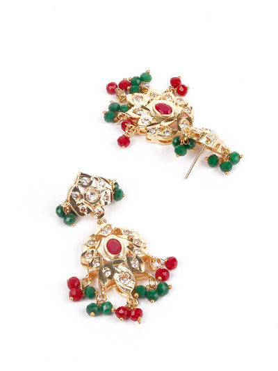 Red and green stunning beaded necklace set - Odette