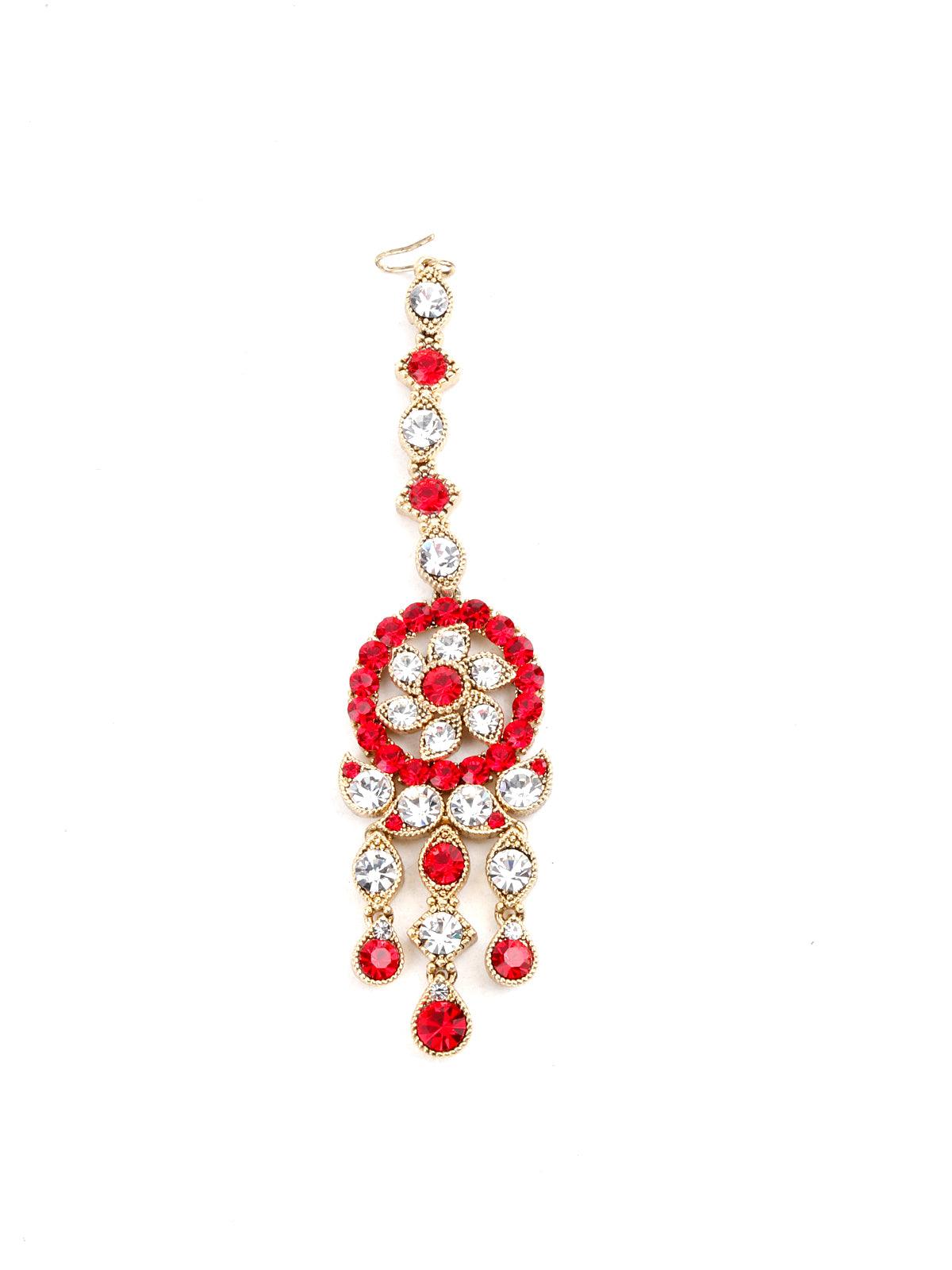 Red and White crystal Jewellery set - Odette