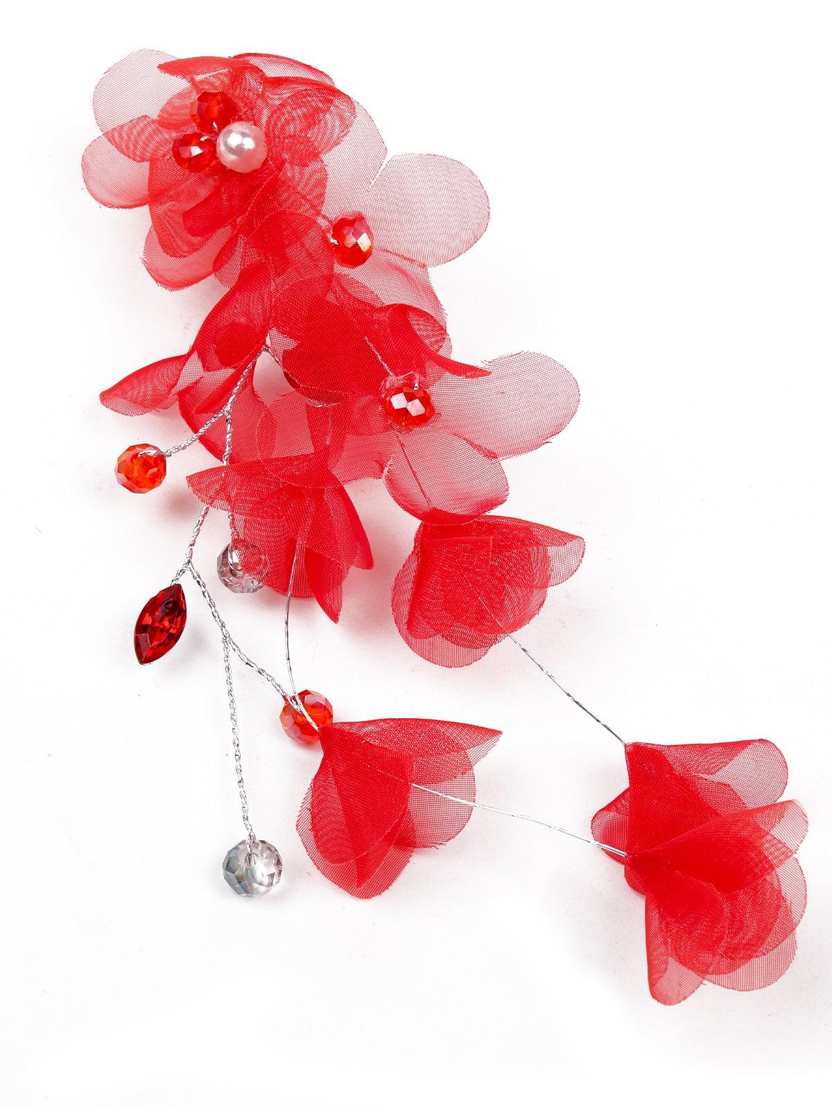 Red Floral Brooch - Odette