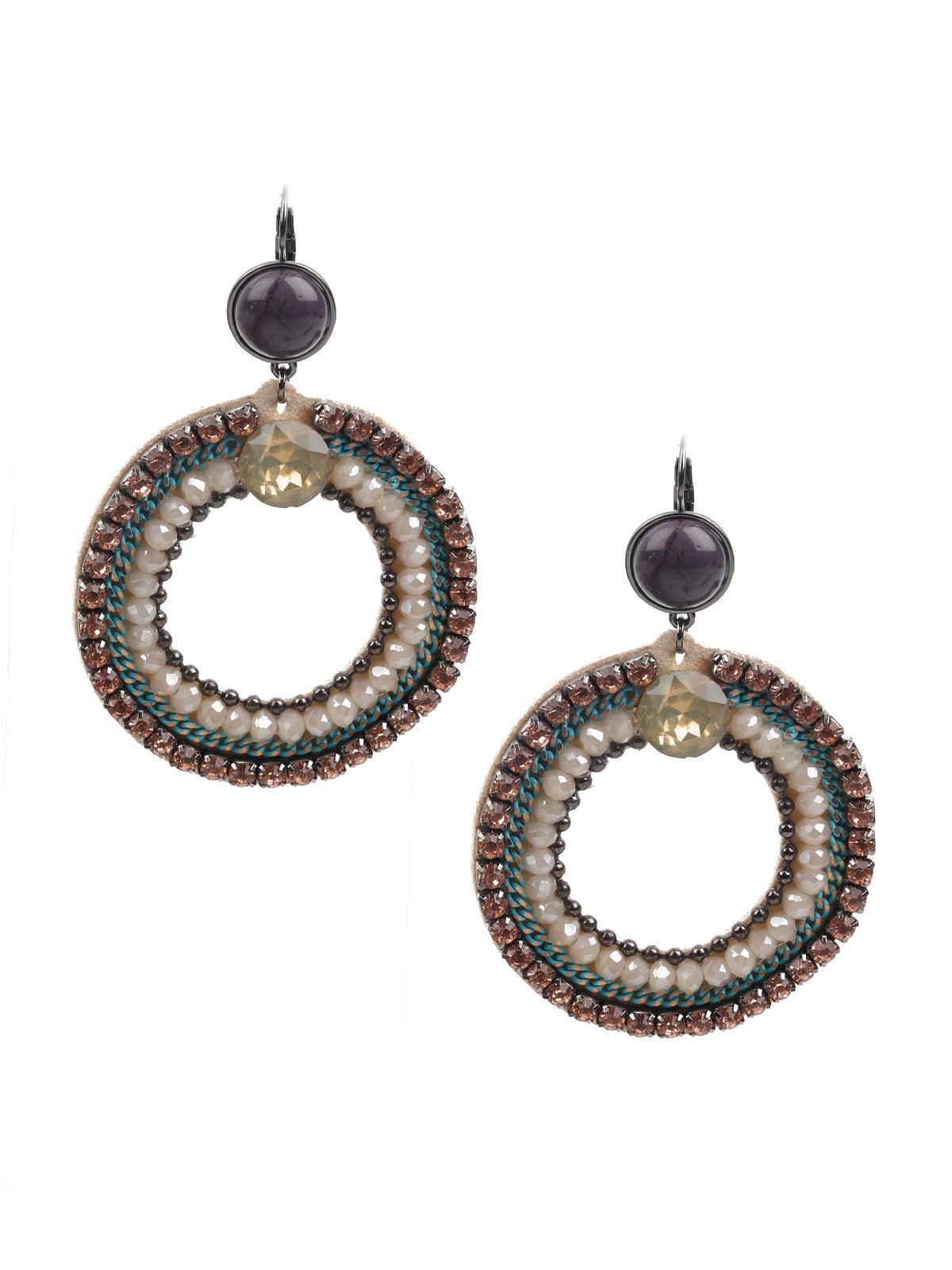 RETRO MULTICOLOERD HOOP EARRINGS - Odette