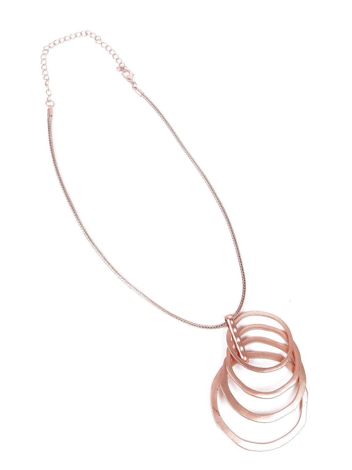 Rose gold layered rounded locket necklace-Gold - Odette