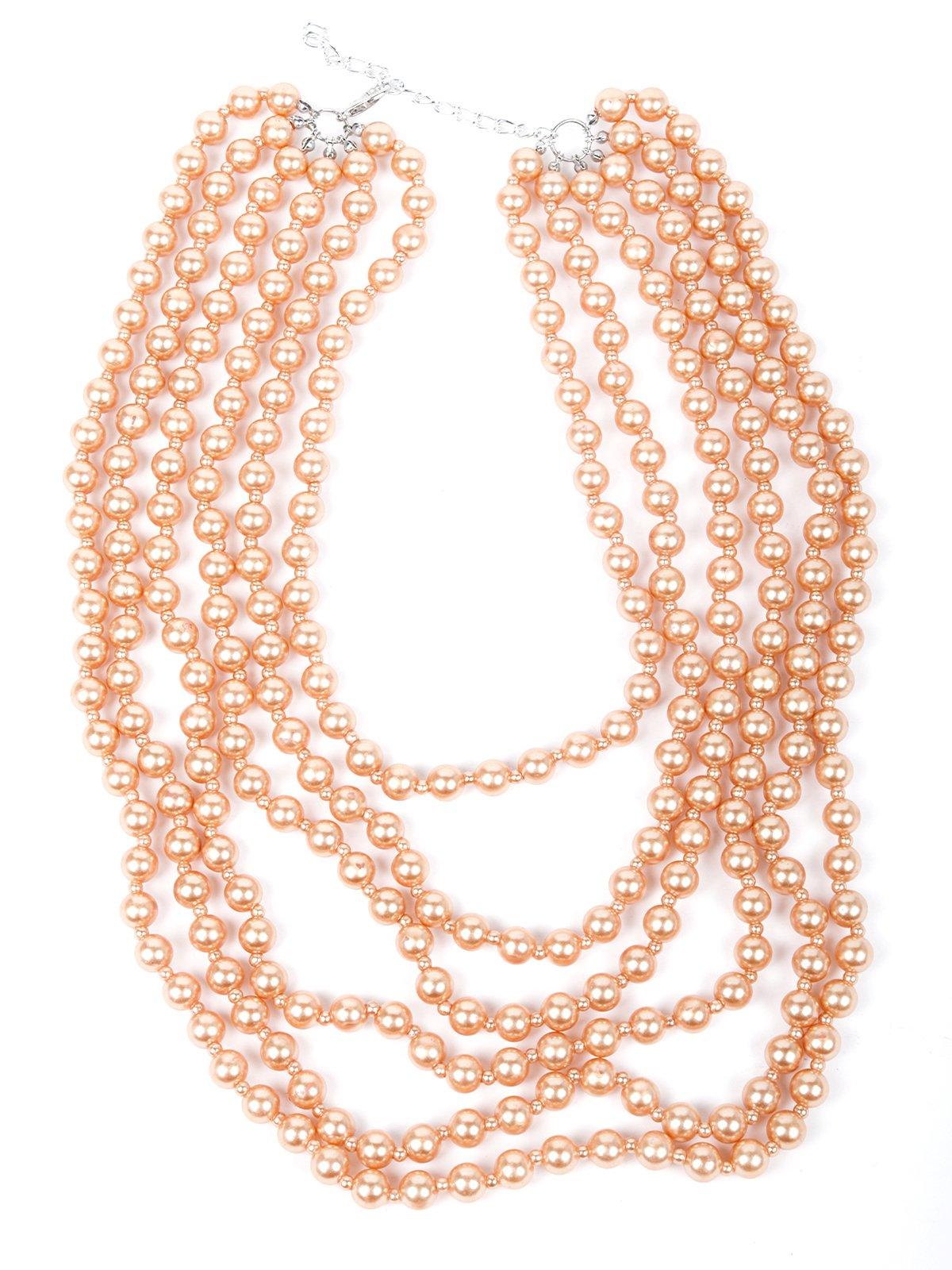 Rose gold multi-beaded necklace - Odette