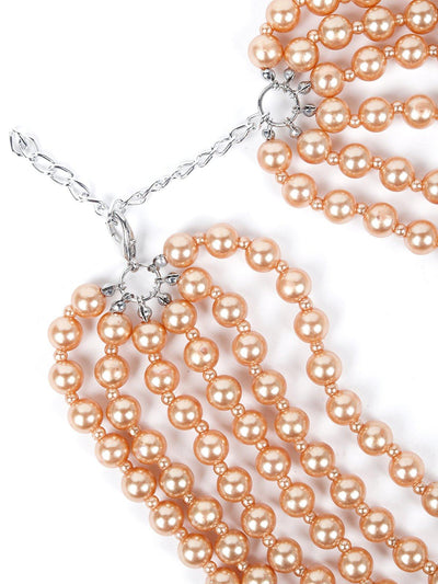 Rose gold multi-beaded necklace - Odette