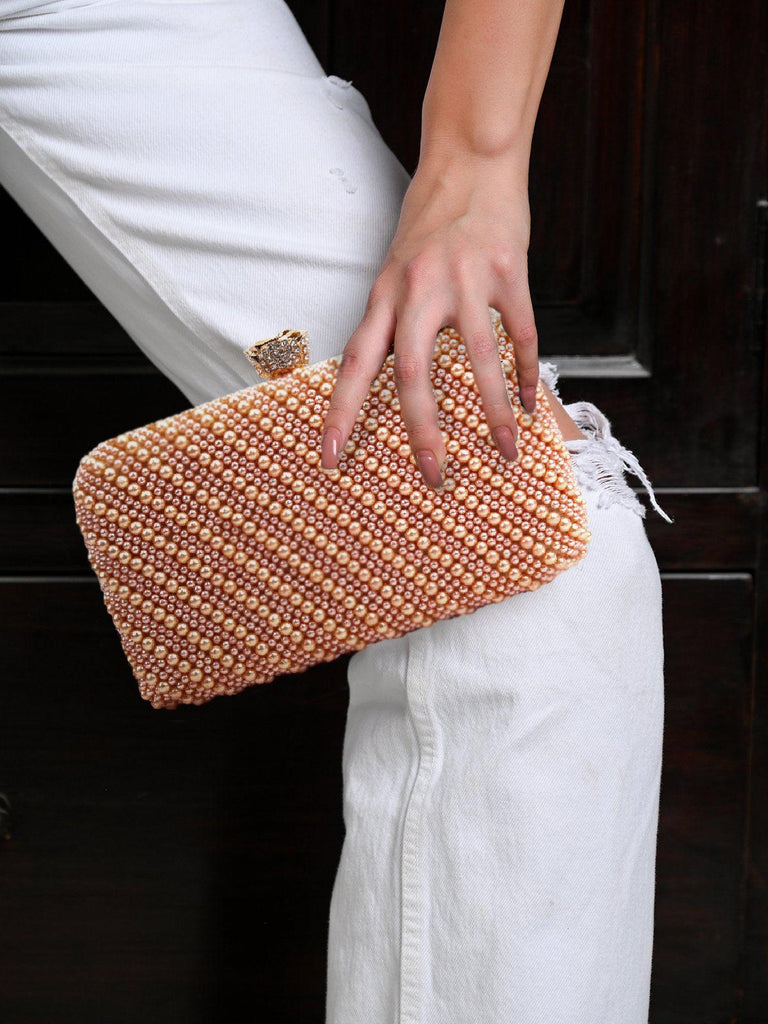 All New Functional wedding Round Shape Hand Clutch with Full Pearl and   wwwsoosicoin