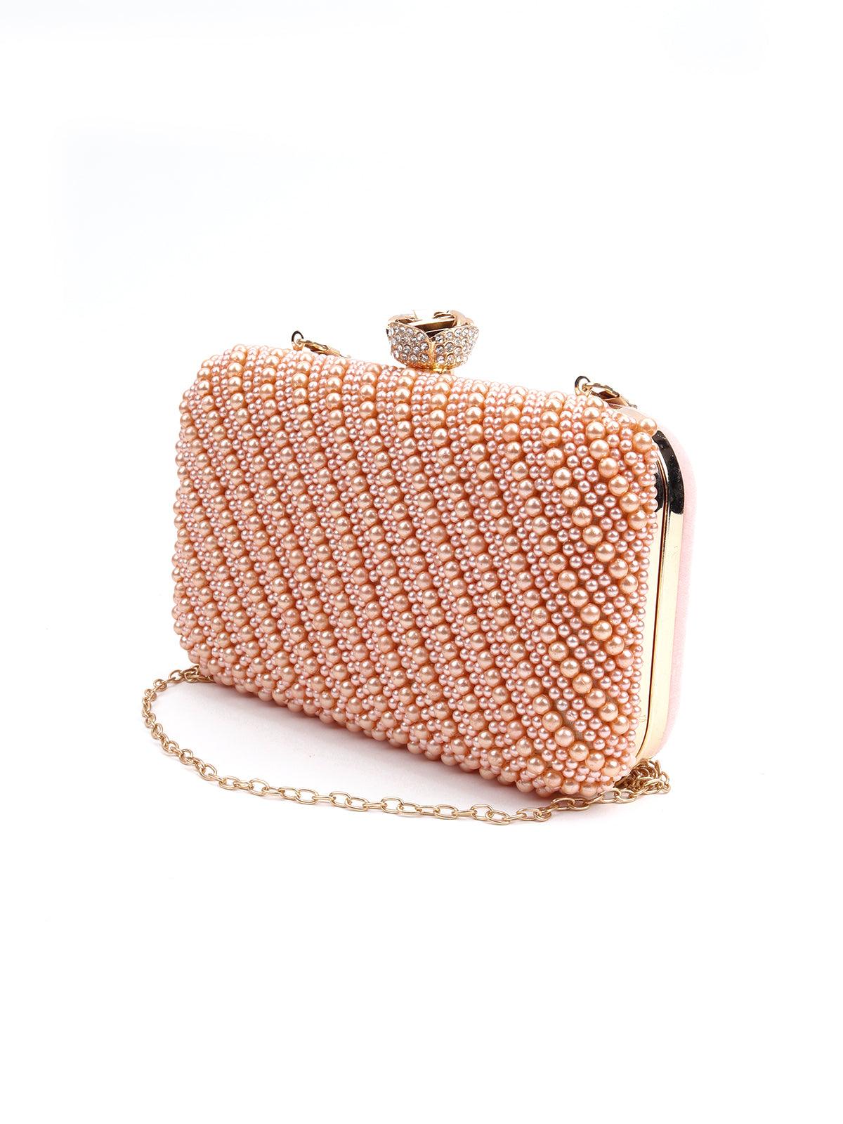 Rose Gold Pearl Clutch bag - Odette