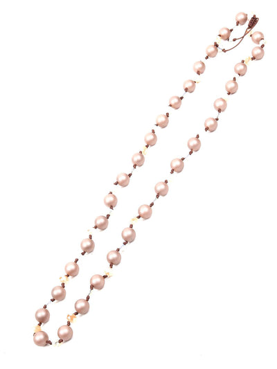 Rose gold rounded mala necklace - Odette