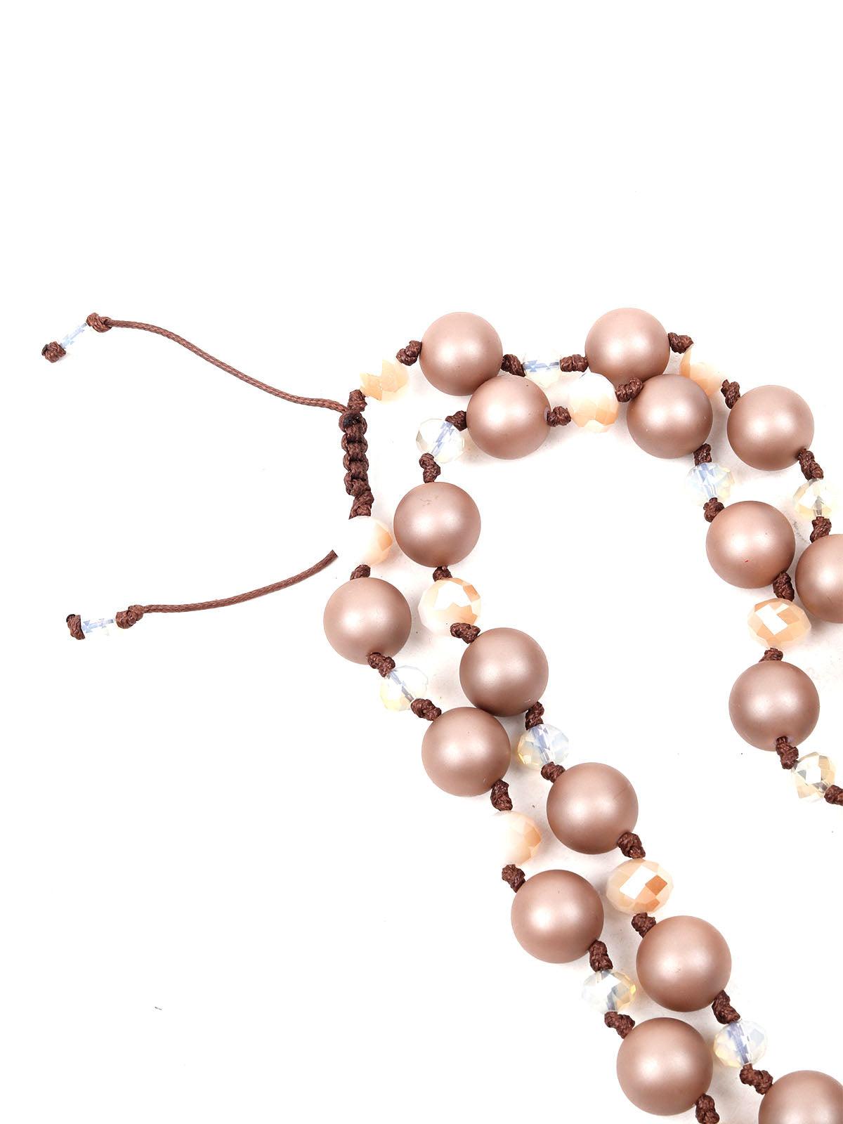 Rose gold rounded mala necklace - Odette