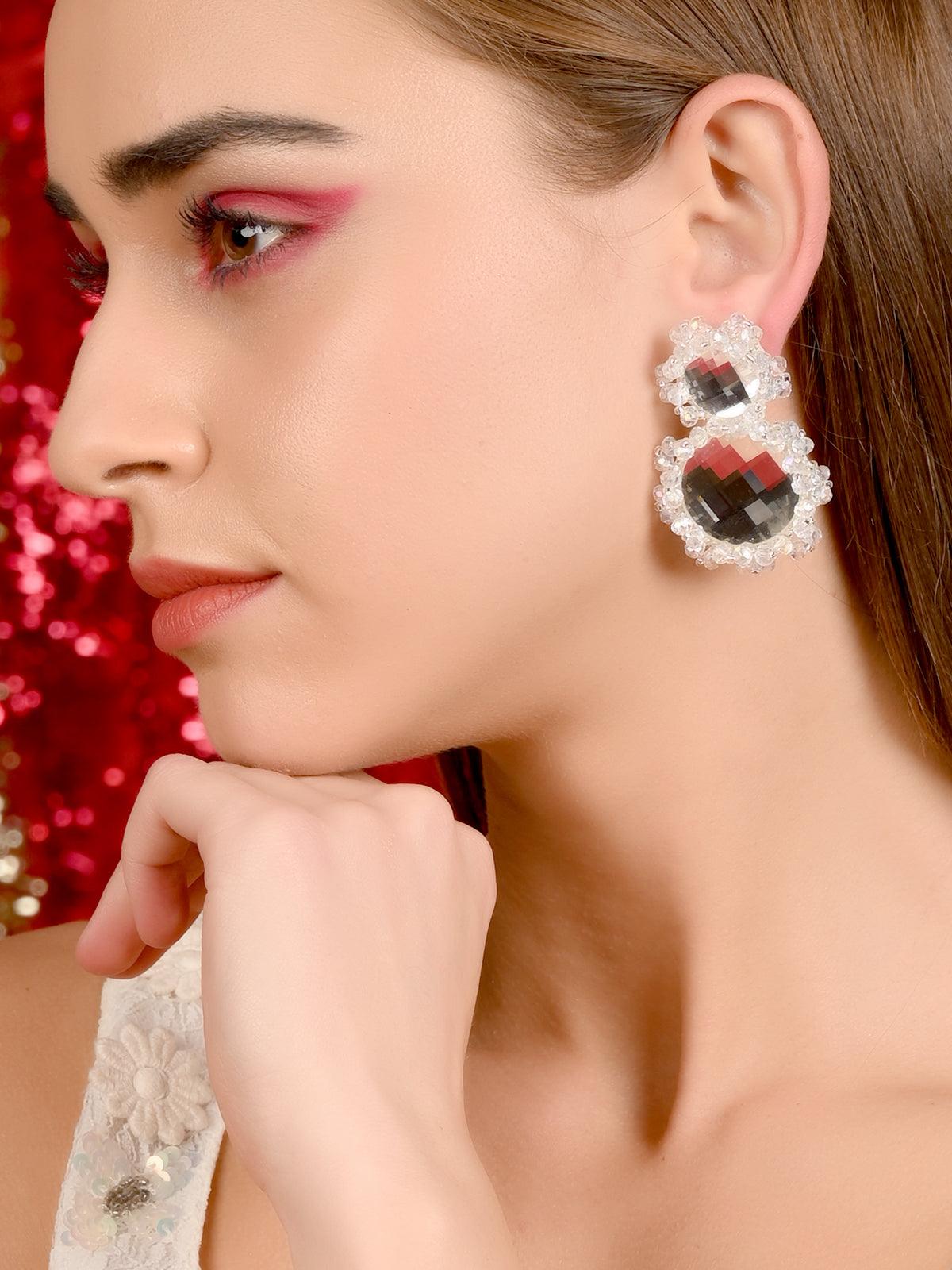 Get White Shell Beaded Drop Earrings at  500  LBB Shop