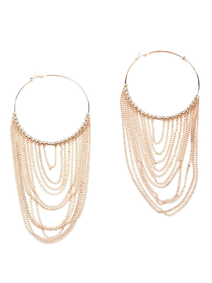 Odette Women Rounded Hoop Chain Earrings - Main Image