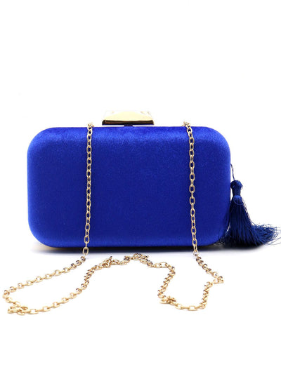 Royal blue velvet clutch - Odette