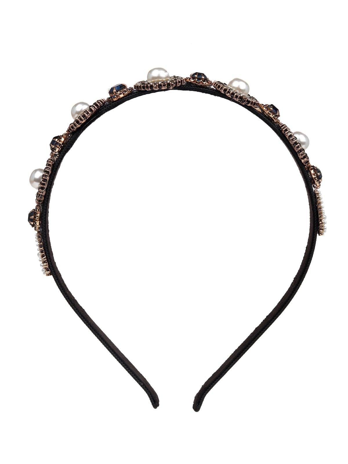 Sapphire Embellished Studded Hairband - Odette