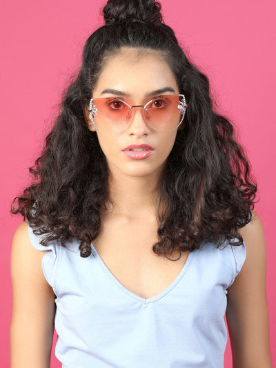Shaded pink embellished sunglasses - Odette