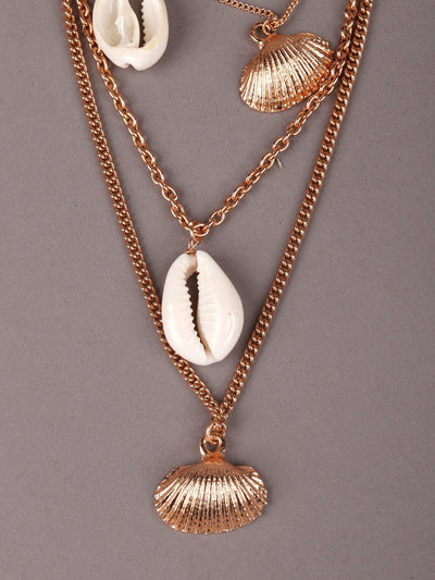 Shells multi-layered gold tone necklaceÂ  - Odette